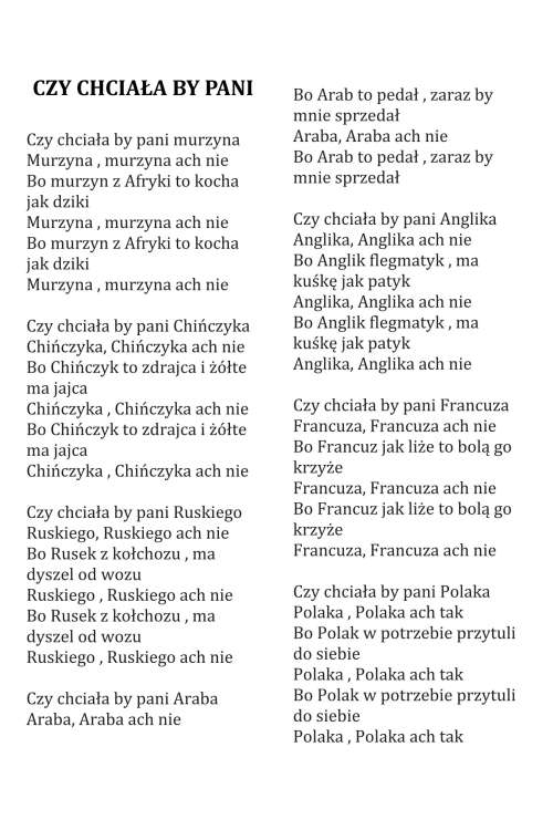 CZY CHCIAŁA BY PANI