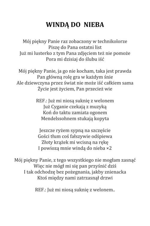 WINDĄ DO  NIEBA