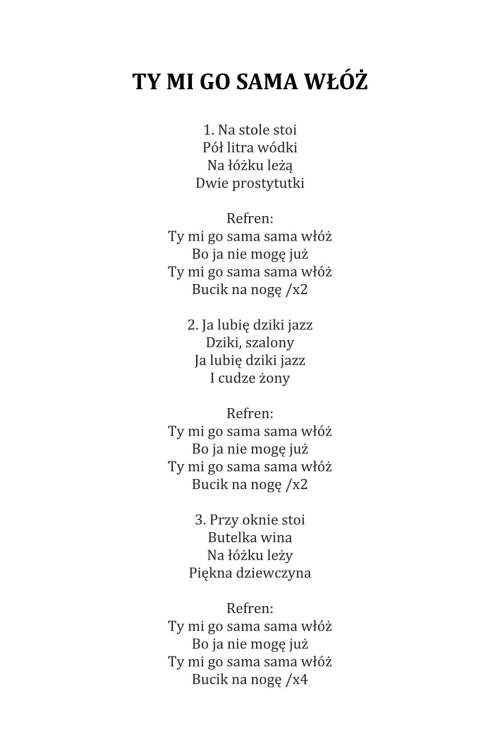 TY MI GO SAMA WŁÓŻ