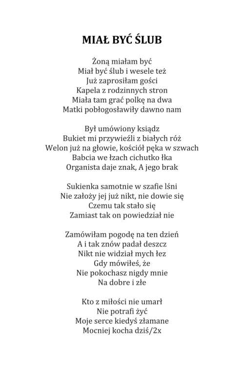 MIAŁ BYĆ ŚLUB