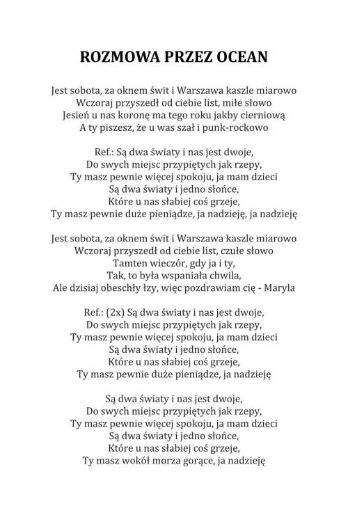 ROZMOWA PRZEZ OCEAN