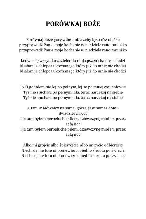 PORÓWNAJ BOŻE