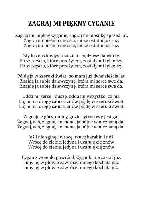 ZAGRAJ MI PIĘKNY CYGANIE