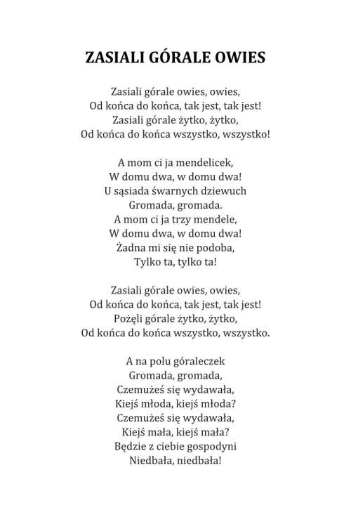ZASIALI GÓRALE OWIES